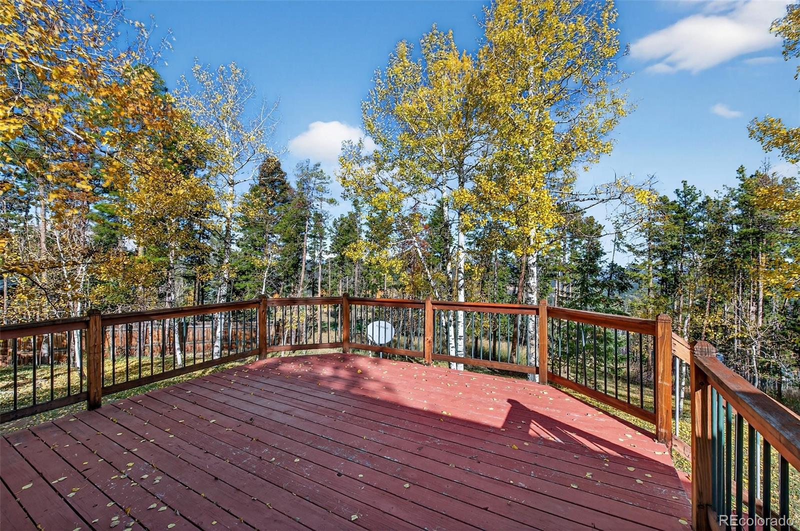 20341 Maxwell Drive Morrison, CO 80465 - Photo 26 of 47 a view of balcony with wooden floor and fence