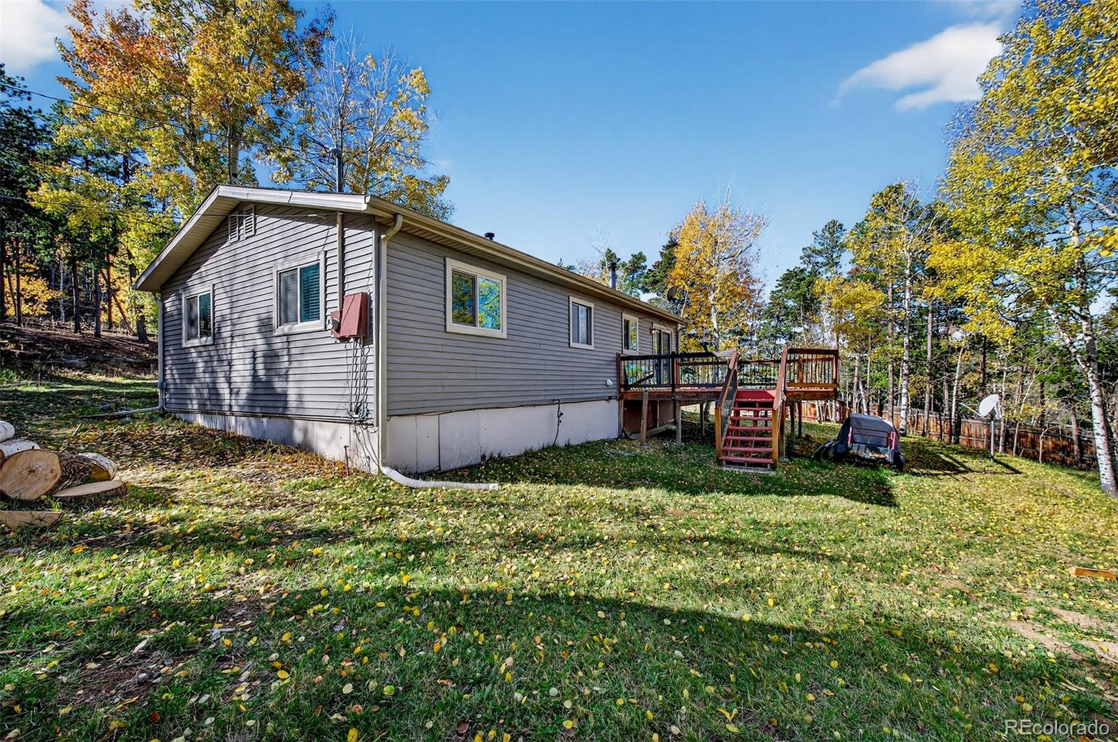 20341 Maxwell Drive Morrison, CO 80465 - Photo 31 of 47 a backyard of a house with plants and large tree