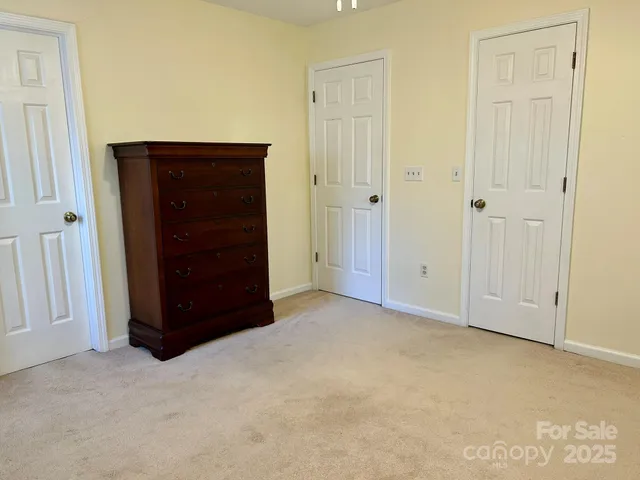 an empty room with closet