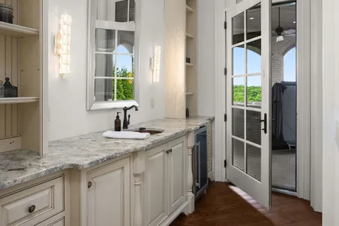 a living room with furniture