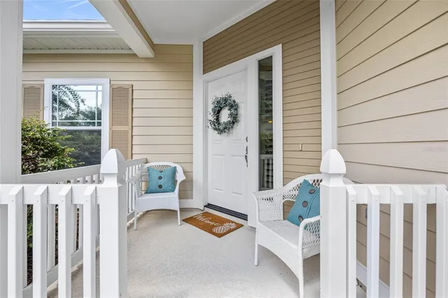 a view of porch with furniture