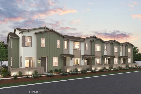 a front view of multiple houses