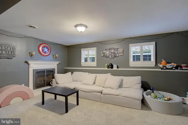 a living room with furniture
