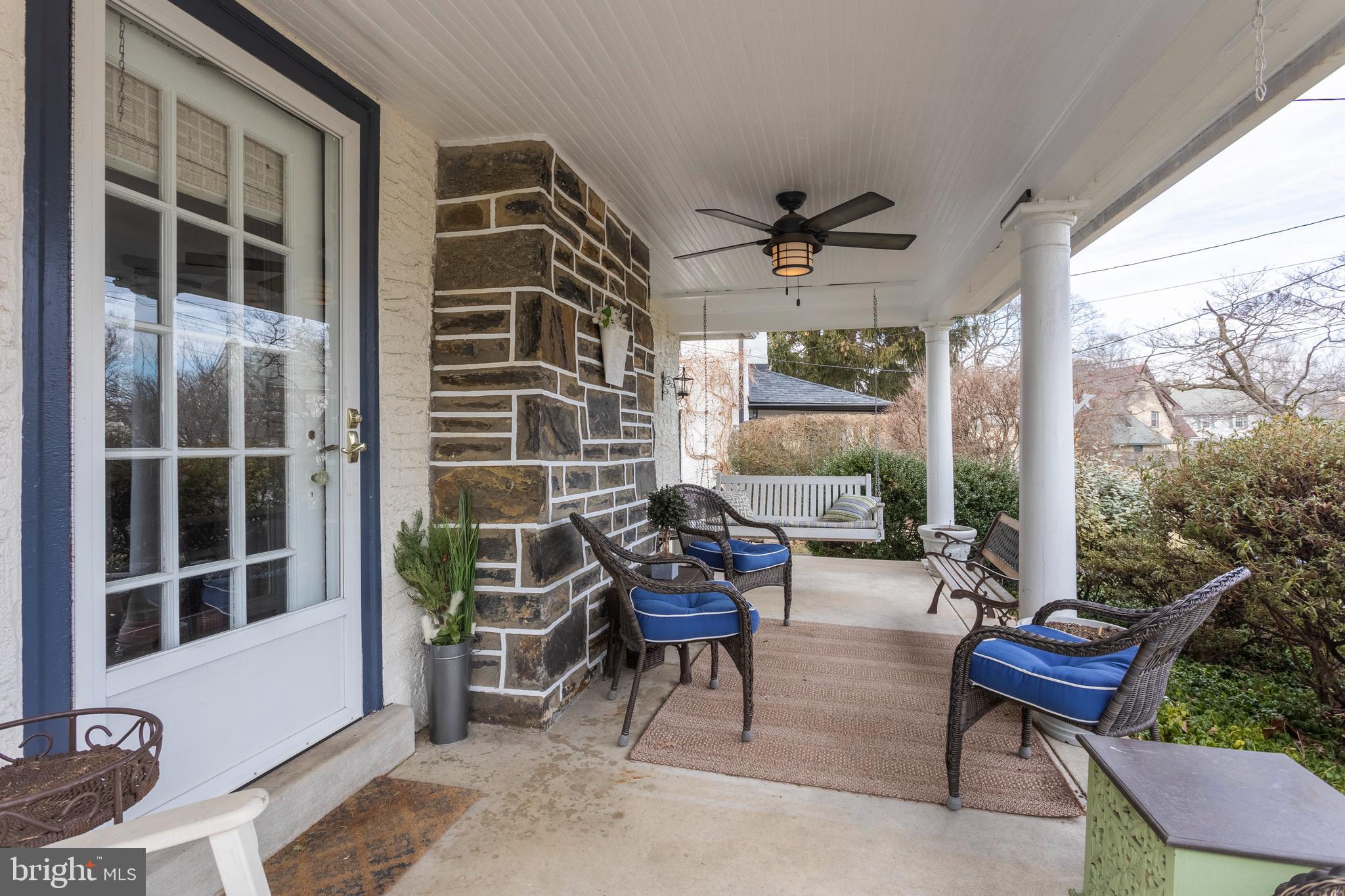 Front porch with swing