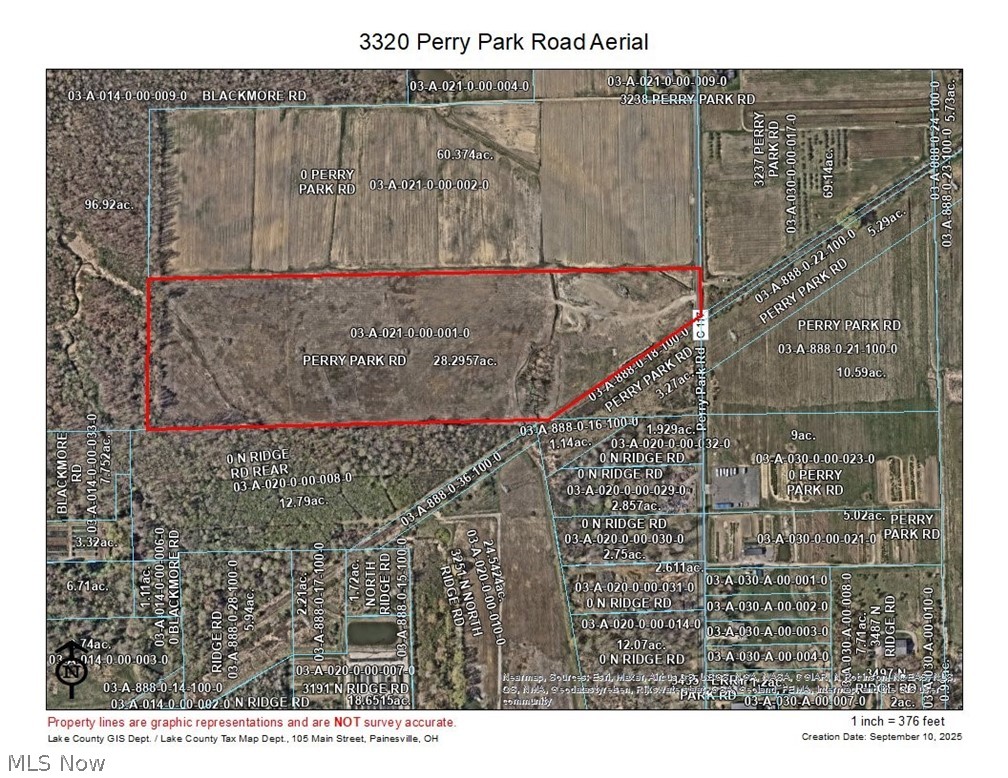 3320 Perry Park Road Perry, OH 44081 - Photo 5 of 5 Aerial Map. Illustrating the property's boundaries and parcel identification within a geographical context
