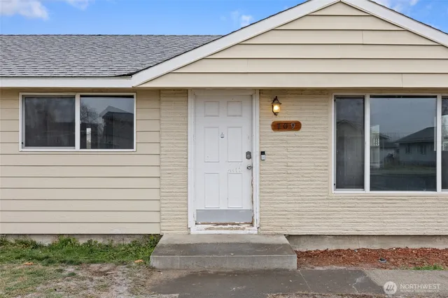 a front view of a house