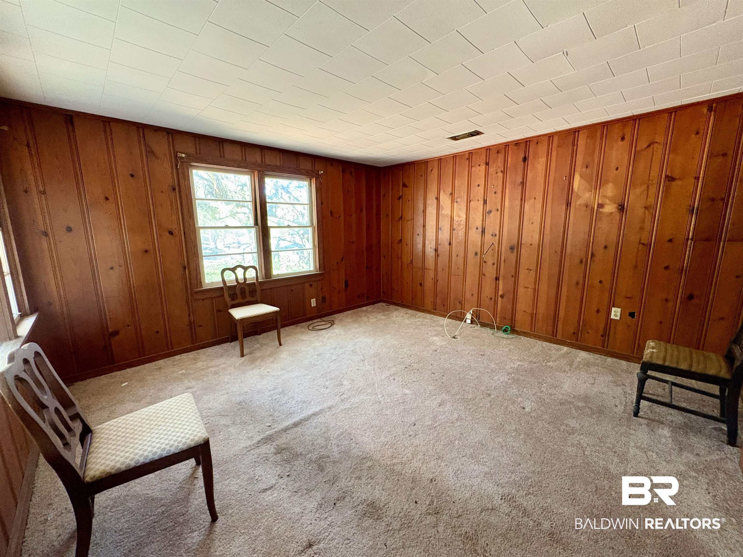 4060 Dickson Lane Mobile, AL 36618 - Photo 3 of 16 Unfurnished room with wooden walls and carpet floors