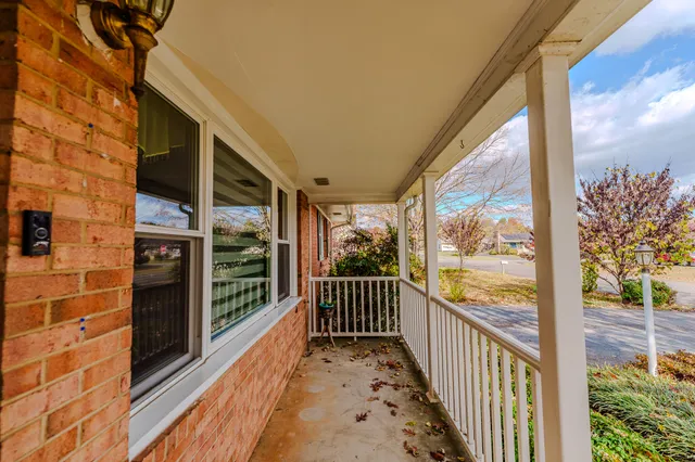 a view of a city from a balcony