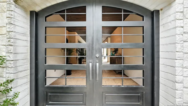 a view of windows and front door