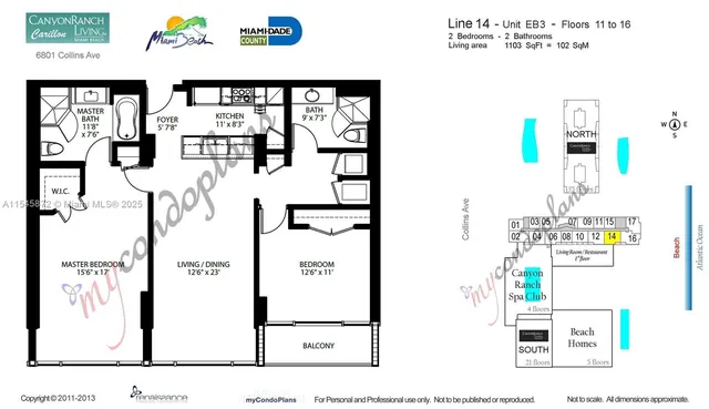 $1,575,000 | 6801 Collins Avenue, Unit 1206, Miami Beach, FL 33141