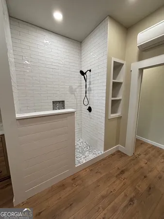a bathroom with a shower