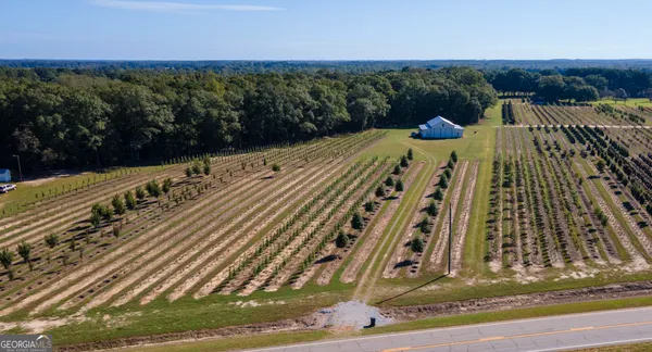 a view of a swimming pool with a yard