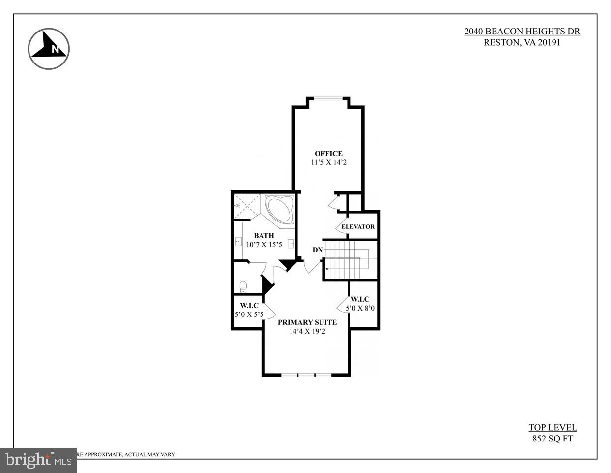 2040 Beacon Heights Drive Reston, VA 20191 - Photo 35 of 38 Upper level floor plan
