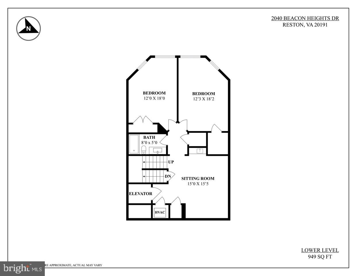 2040 Beacon Heights Drive Reston, VA 20191 - Photo 37 of 38 Lower 1 or Bedroom level floor plan