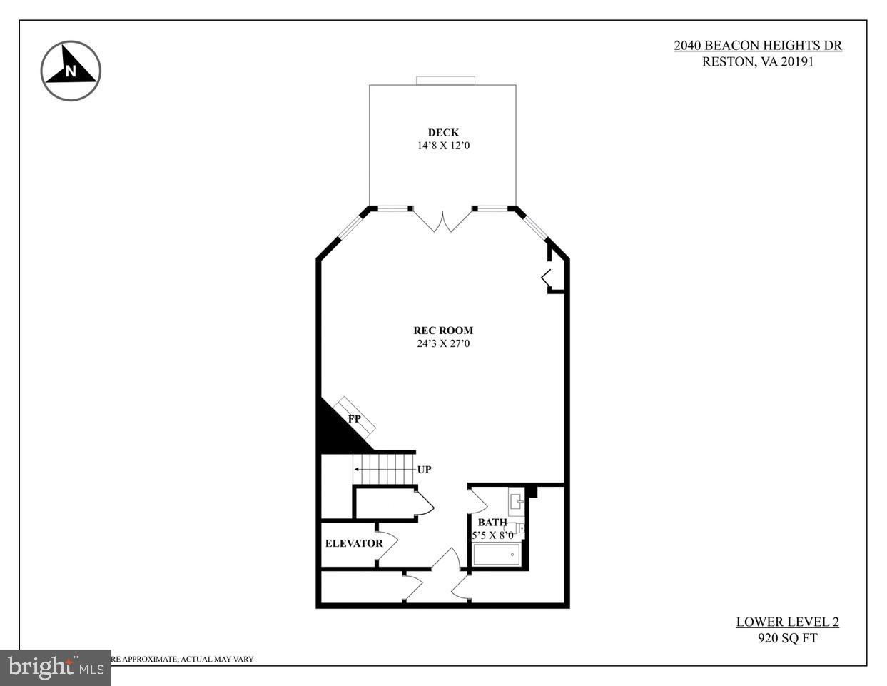 2040 Beacon Heights Drive Reston, VA 20191 - Photo 38 of 38 Lower level 2 walkout elevation floorplan