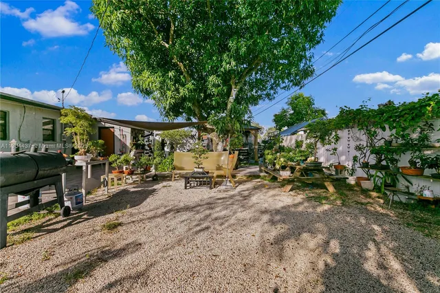 a view of a chairs and tables in the patio