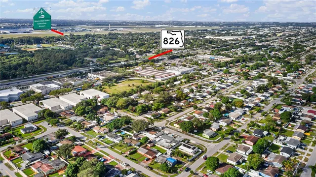 an aerial view of multiple house