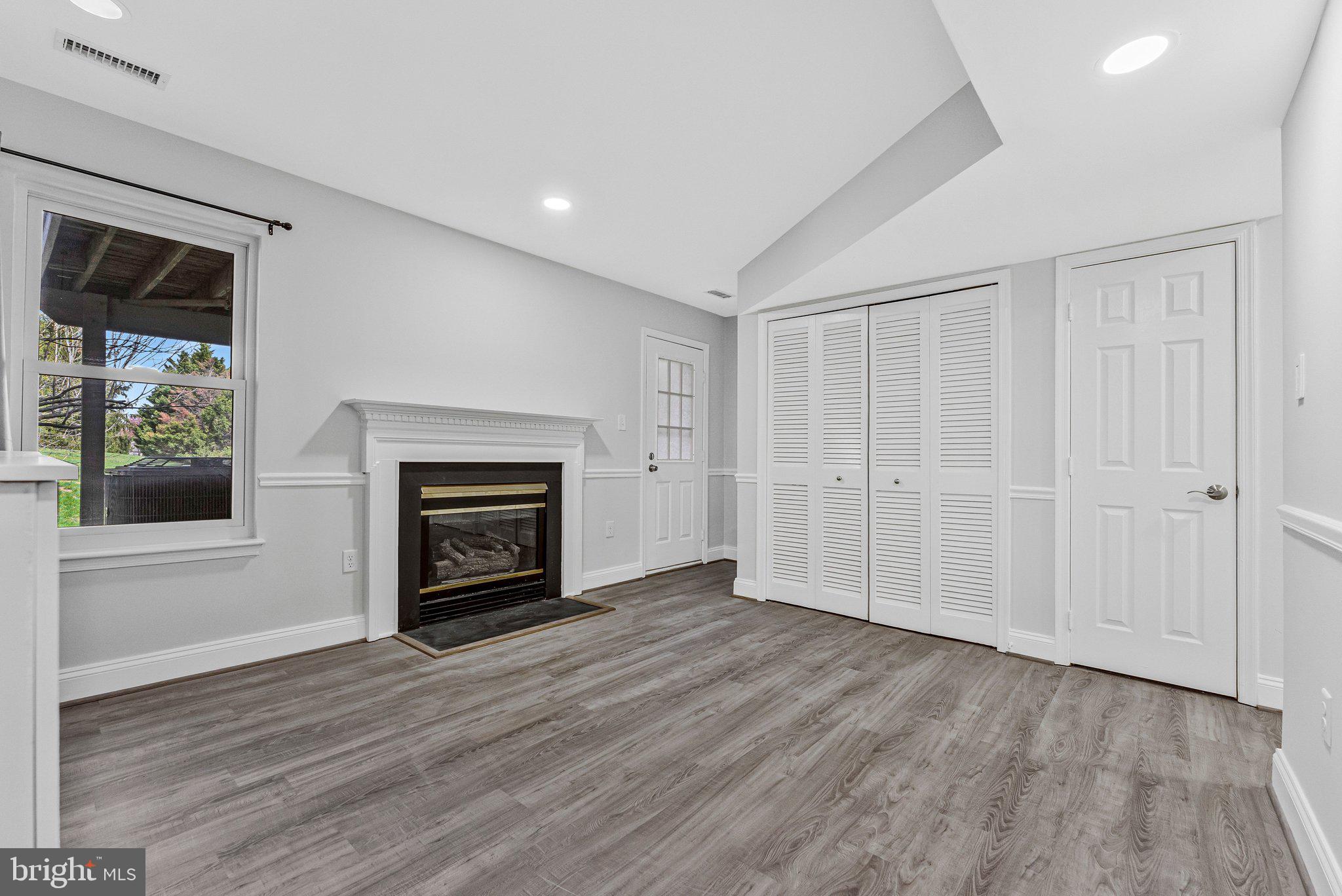 20718 Apollo Terrace Ashburn, VA 20147 - Photo 30 of 50 an empty room with windows a fireplace and wooden floor