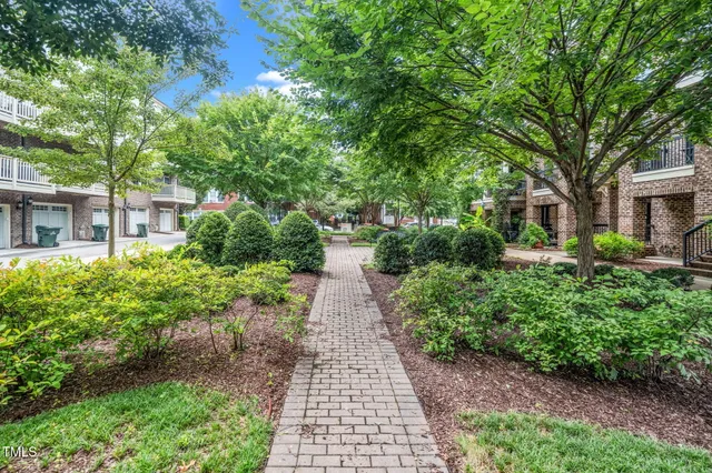 a view of a pathway both side of house