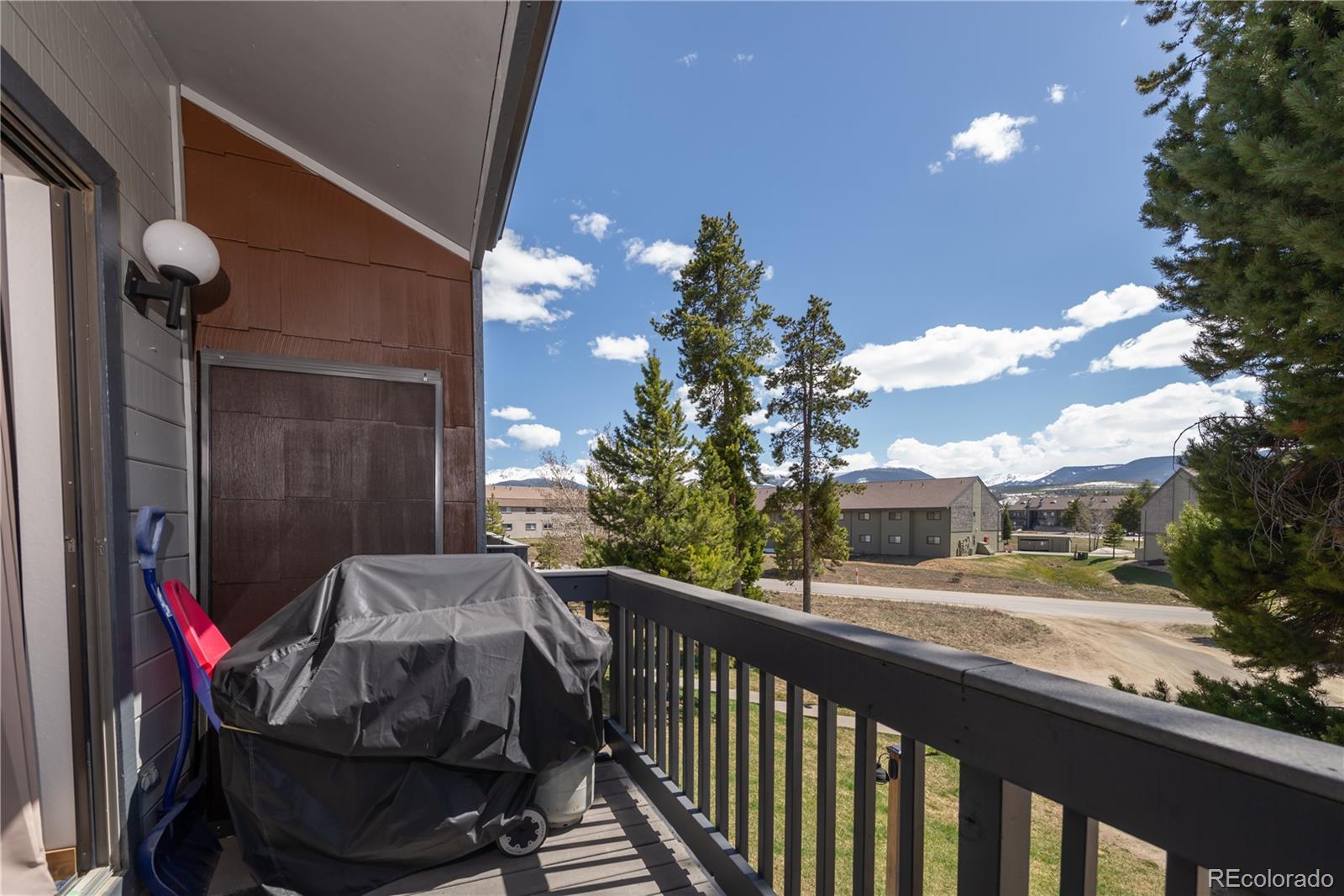 317 County Road 832, Unit 2412 Fraser, CO 80442 - Photo 13 of 17 a view of a balcony with furniture and a potted plant