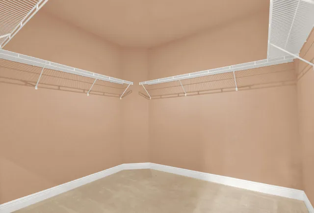 a view of small space with racks on the wall