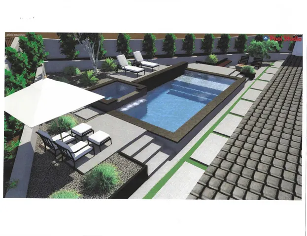 a outdoor sitting area with furniture and a rug