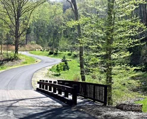 a view of a yard with fountain