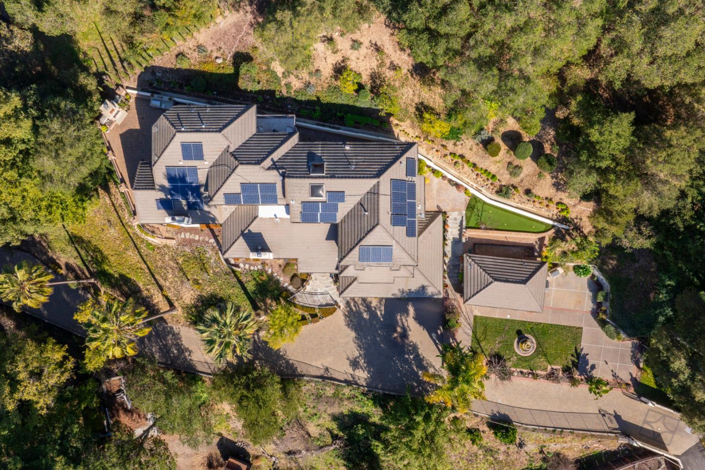 15965 Shannon Road Los Gatos, CA 95032 - Photo 52 of 53 an aerial view of a house with a yard