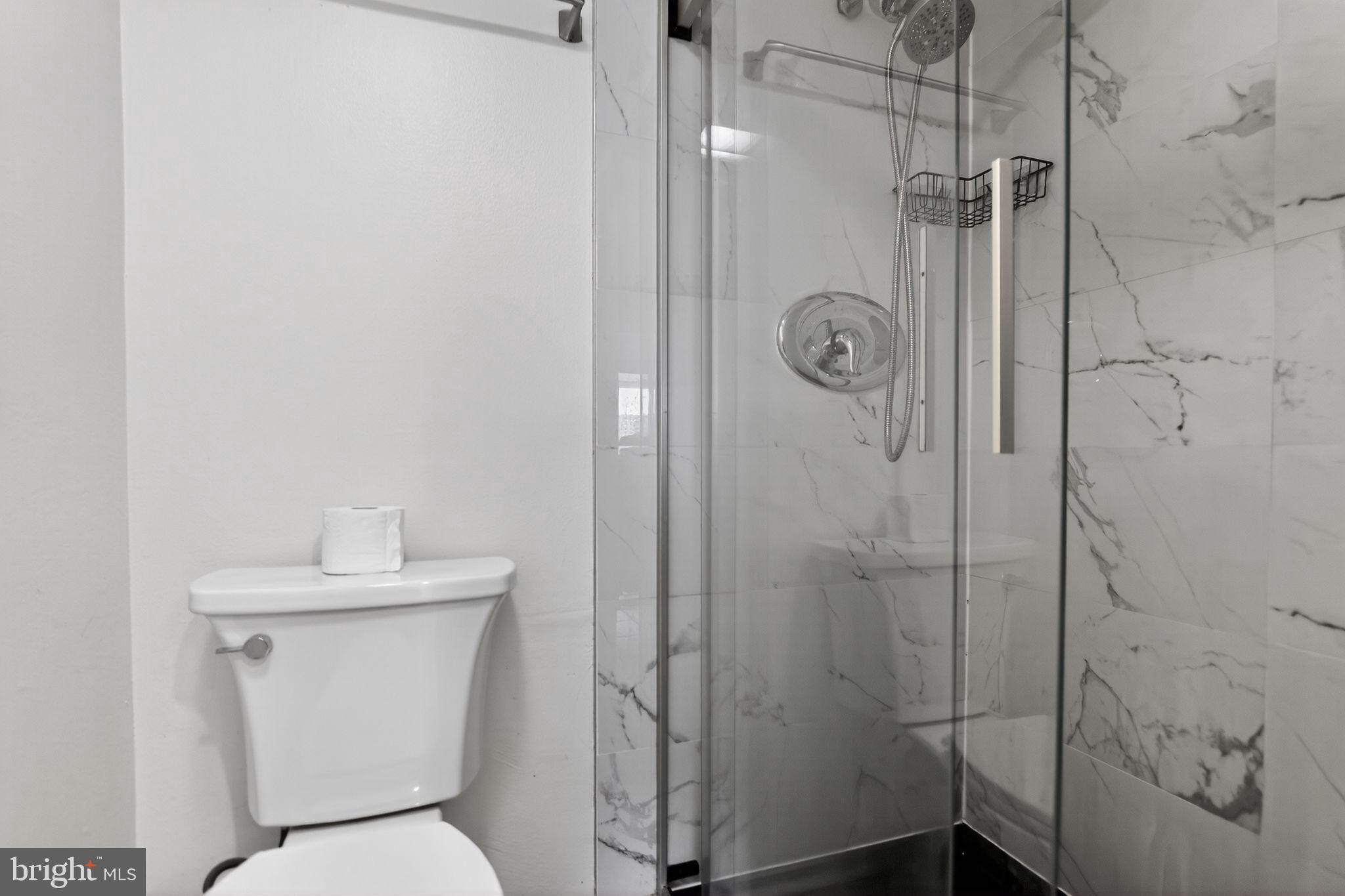 6101 Edsall Road, Unit 1704 Alexandria, VA 22304 - Photo 30 of 33 a bathroom with a sink toilet and shower