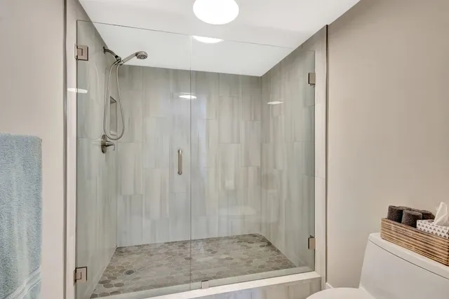 a bathroom with a shower