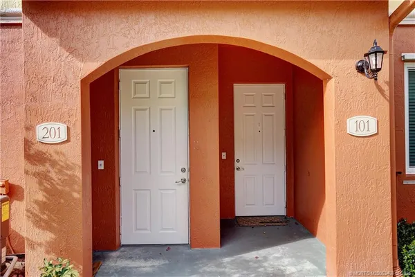 a view of a door of the house