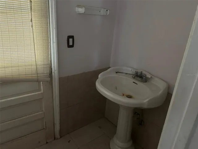 a bathroom with a window
