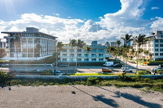 a aerial view of a house with a garden