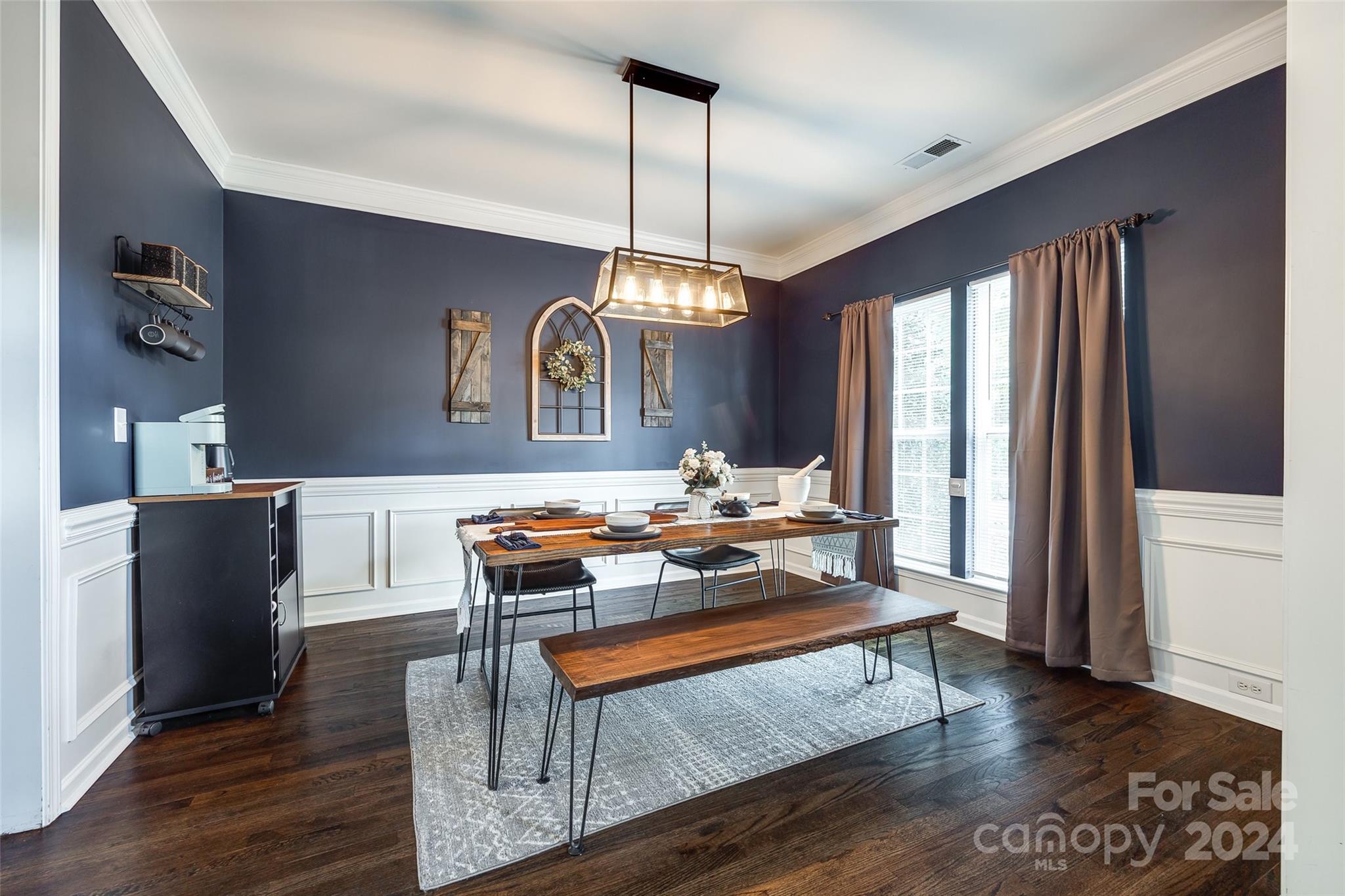 11417 Winget Pond Road Charlotte, NC 28278 - Photo 6 of 39 a living room with dining table and a wooden floor