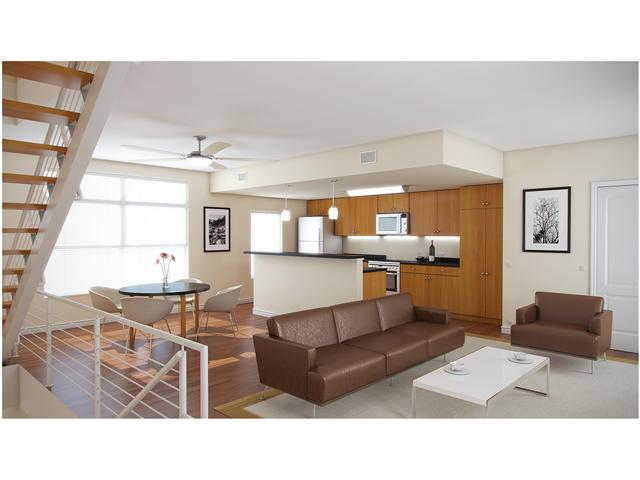 2606 Wilson Street, Unit 1001 Austin, TX 78704 - Photo 1 of 1 a living room with furniture and view of kitchen