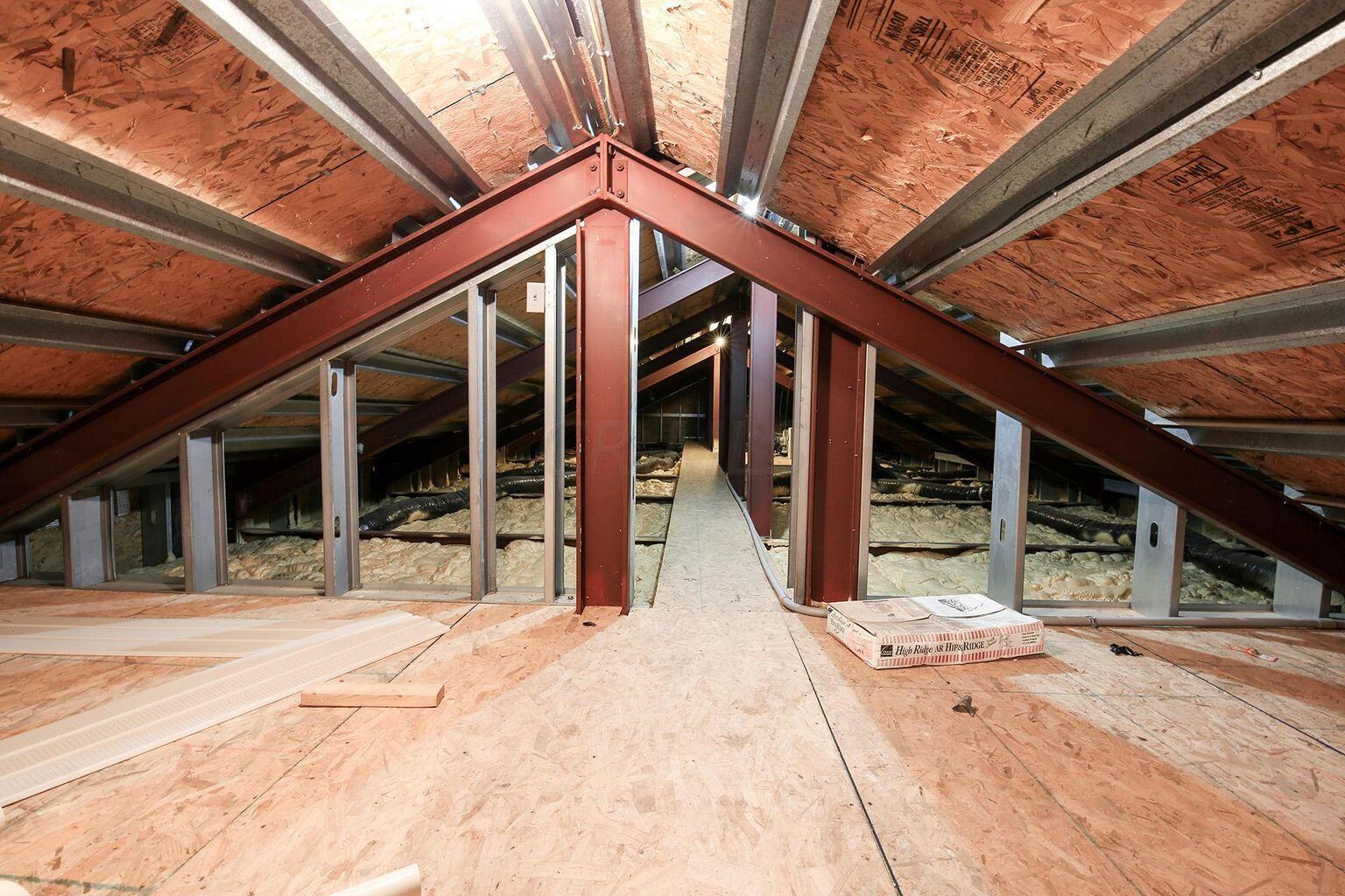 85 Barry Road Southwest Pataskala, OH 43068 - Photo 27 of 30 You can see the steel construction in the Attic Area...pull down latter access is in the garage!