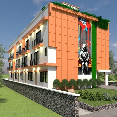 a view of building with an outdoor space