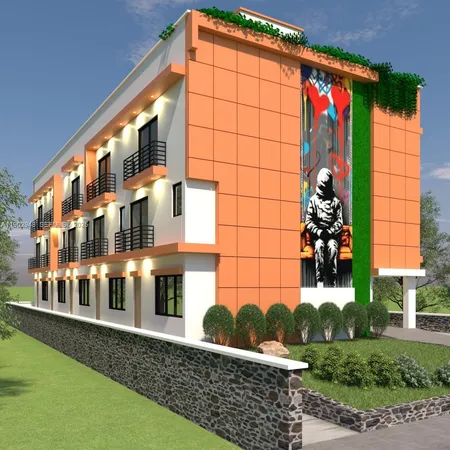 a view of building with an outdoor space