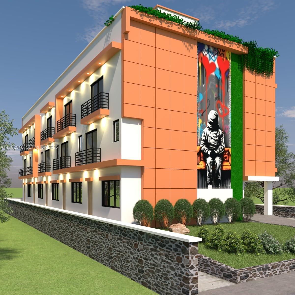 a view of building with an outdoor space