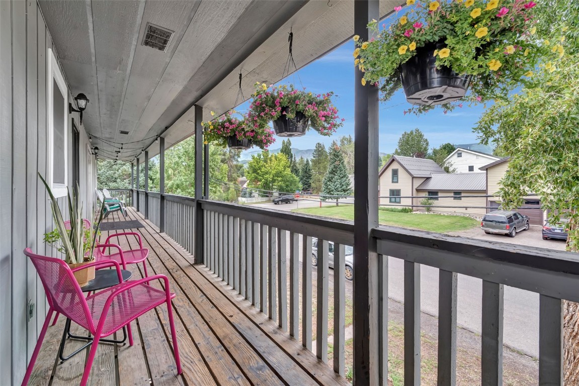 259 6th Street, Unit 8 Steamboat Springs, CO 80487 - Photo 9 of 33 a view of a two chairs in the balcony