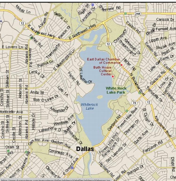 9443 Waterview Road Dallas, TX 75218 - Photo 25 of 34 Map of the lake.
