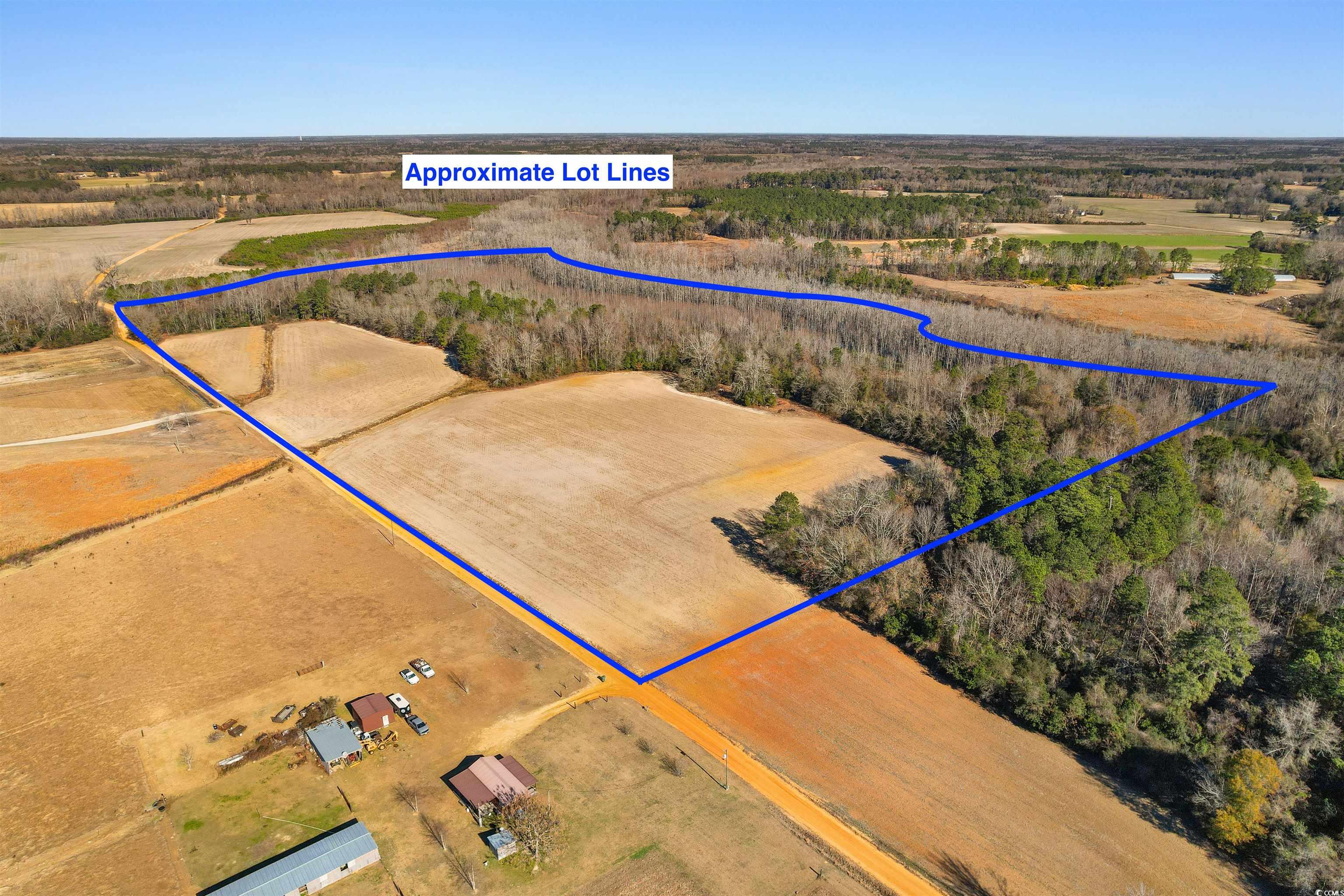 Tbd Elista Road Mullins, SC 29574 - Photo 8 of 16 Aerial view of sparsely populated area featuring property parcel outlined