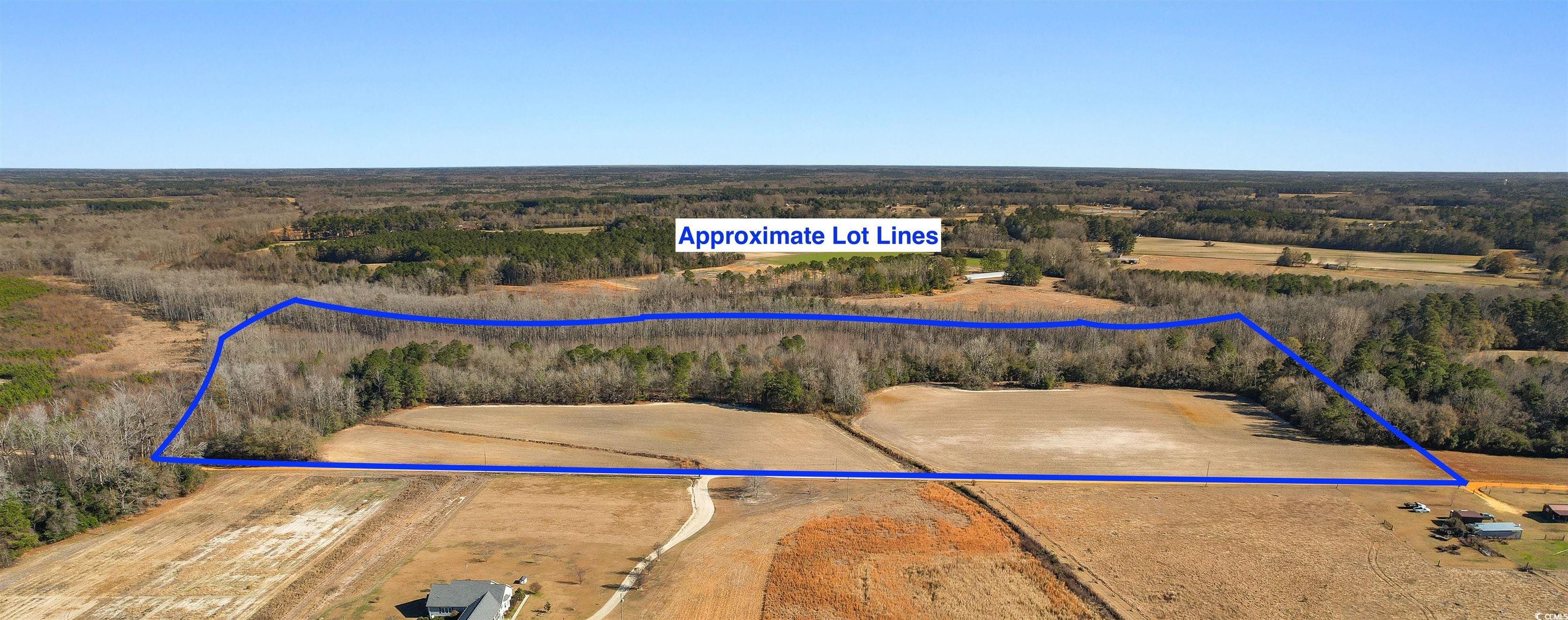 Tbd Elista Road Mullins, SC 29574 - Photo 10 of 16 Aerial view of property and surrounding area with property boundaries highlighted