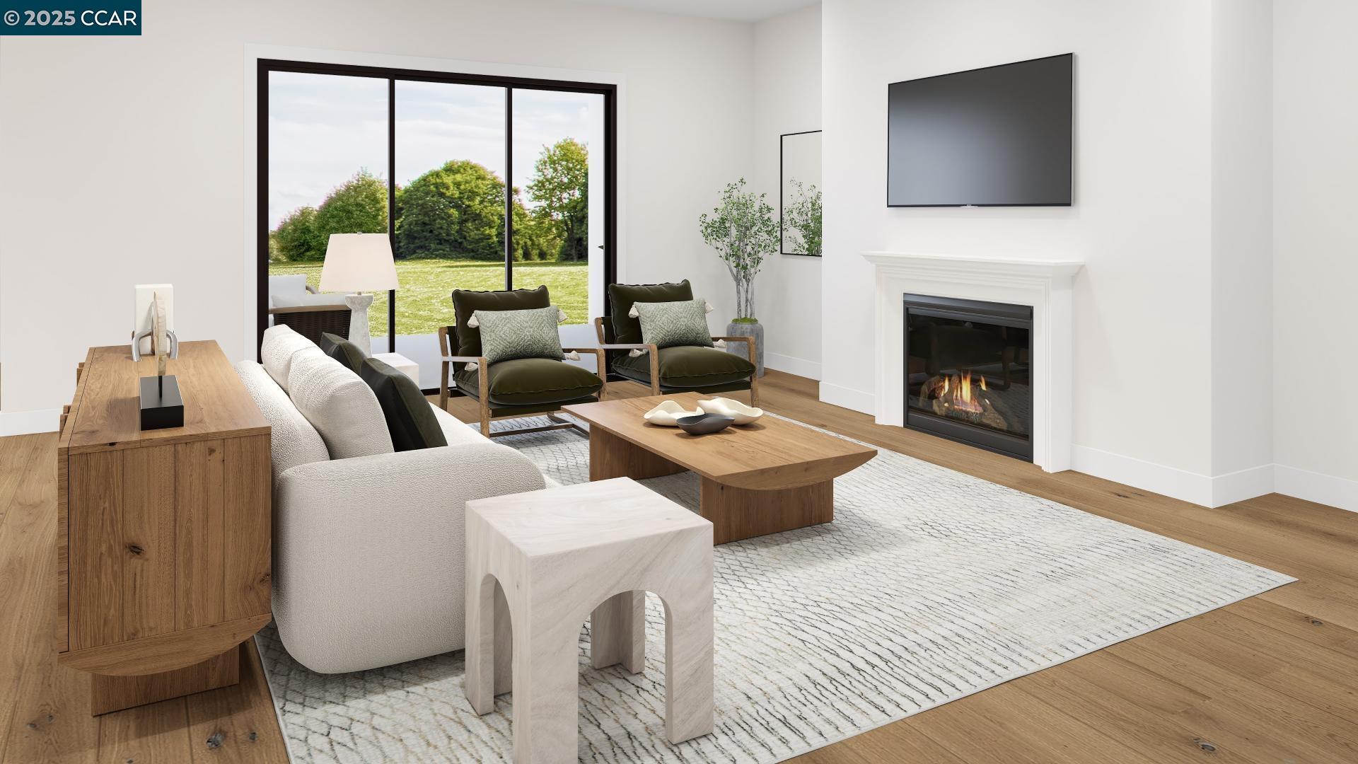 3172 Boca Way Tracy, CA 95377 - Photo 2 of 35 a living room with furniture fireplace and a flat screen tv