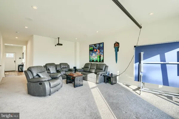 a living room with furniture