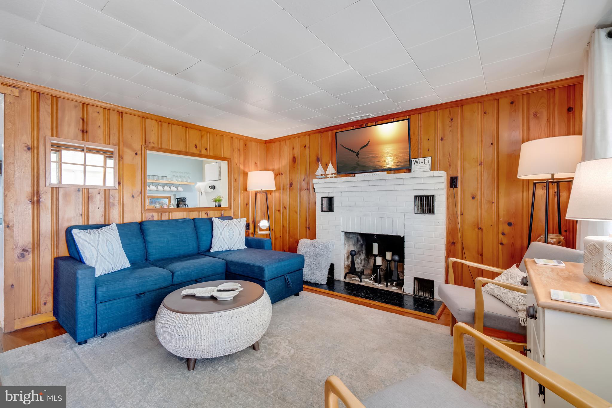 Solid wood paneled walls