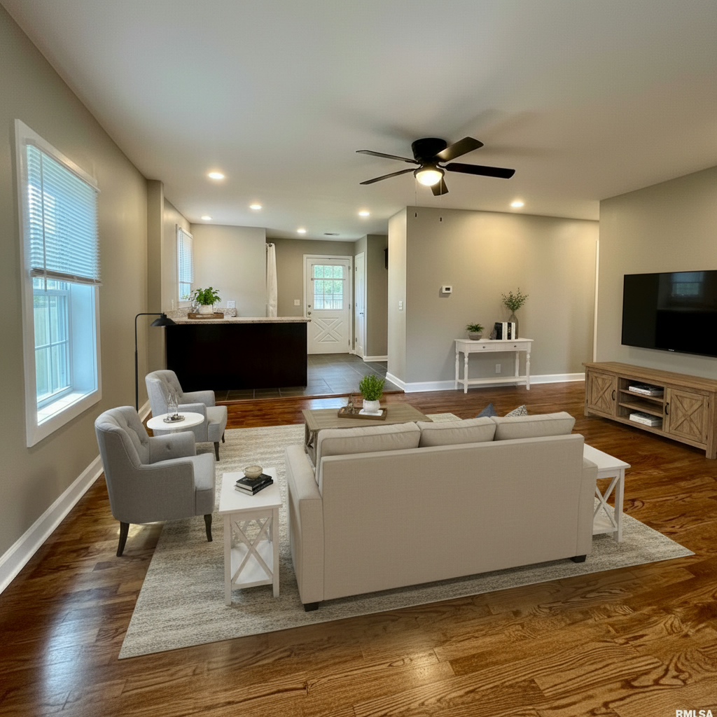 314 West 12th Street Metropolis, IL 62960 - Photo 12 of 29 a living room with furniture and a flat screen tv