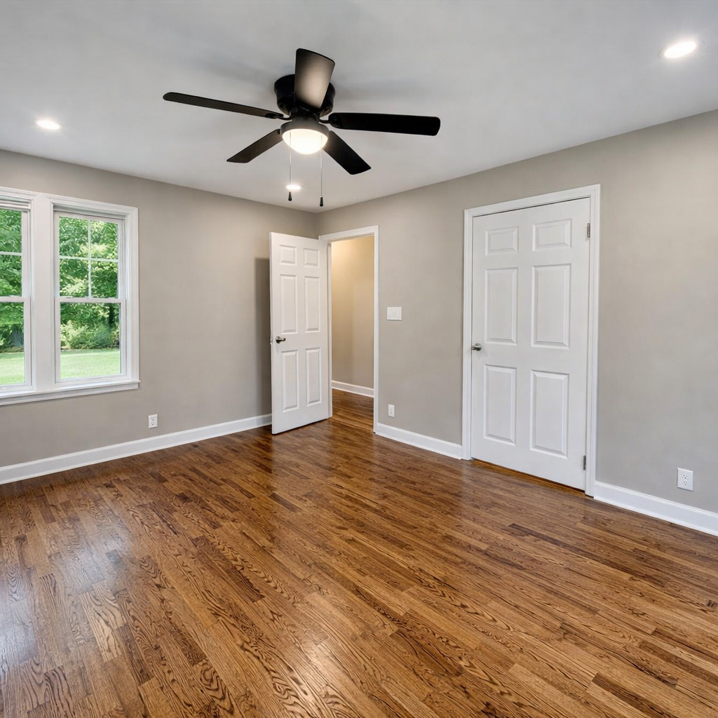 314 West 12th Street Metropolis, IL 62960 - Photo 26 of 29 a view of an empty room with wooden floor and a window