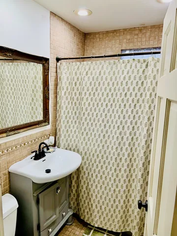 a view of a chandelier in a room