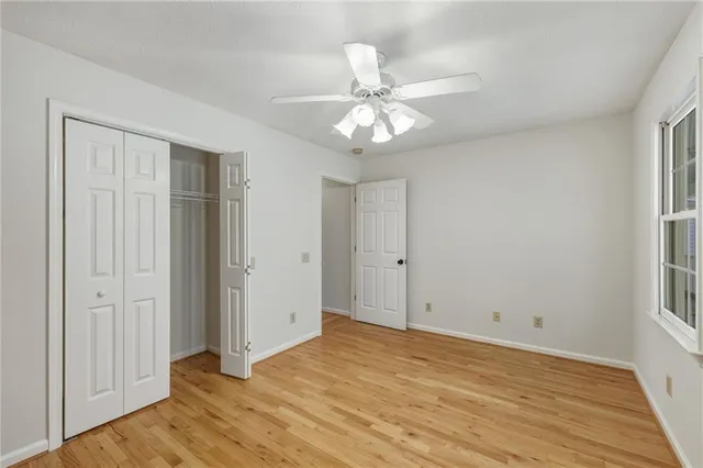 an empty room with windows